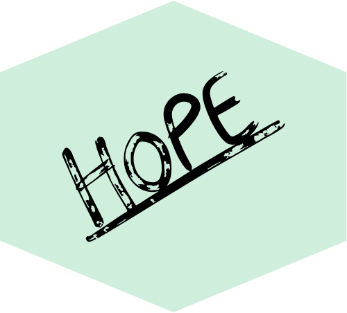 Hope Hope written in marker pen